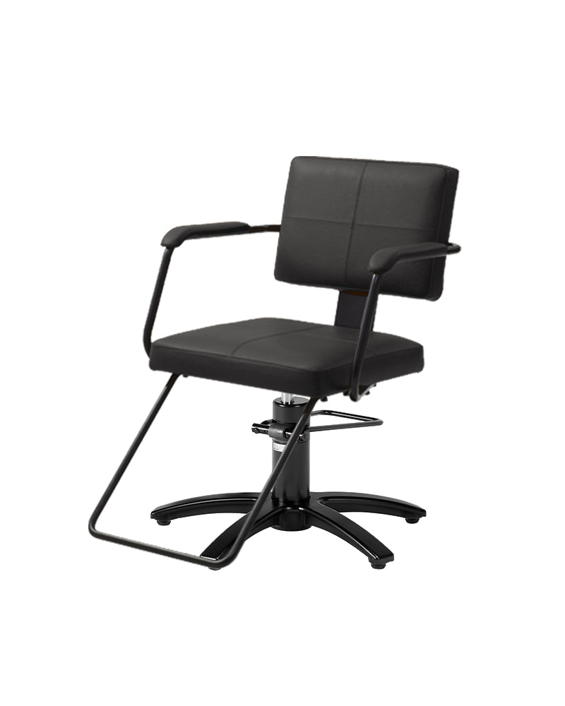 Shiki - Black styling chair with footrest and black cross base
